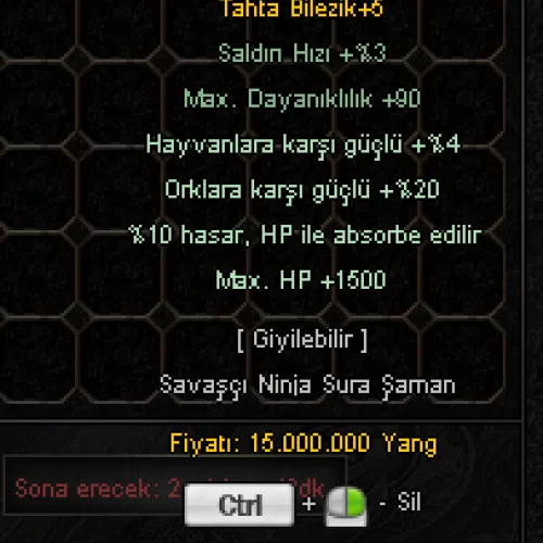  ELİT TAHTA BİLEZİK 1500HP 10HP ABS 20ORK